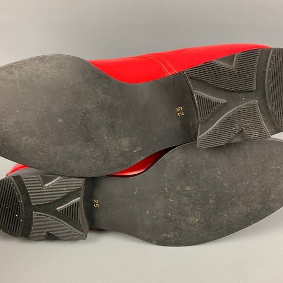 COMME des GARCONS Size 7 Red Leather Lace Up Shoes